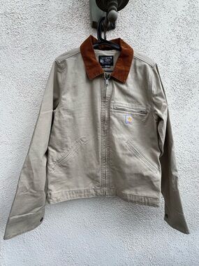 Carhartt Men's Duck Detroit Rugged Flex Relaxed Fit Jacket Sand Dune Small